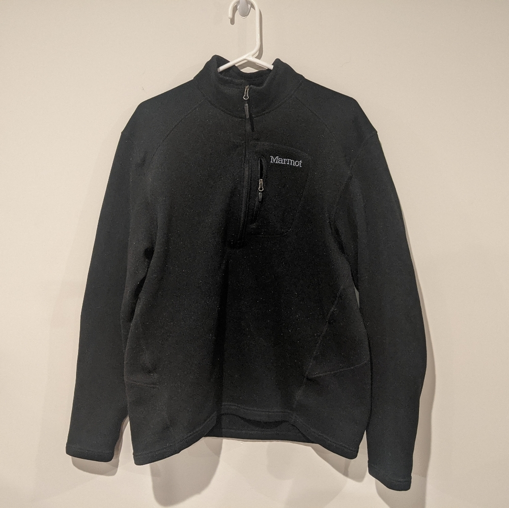 Marmot Drop Line 1/2 Zip Fleece Pullover Jacket XL Black
